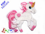 Crochet Pattern - Instant PDF Download - Horse Unicorn crochet pattern applique